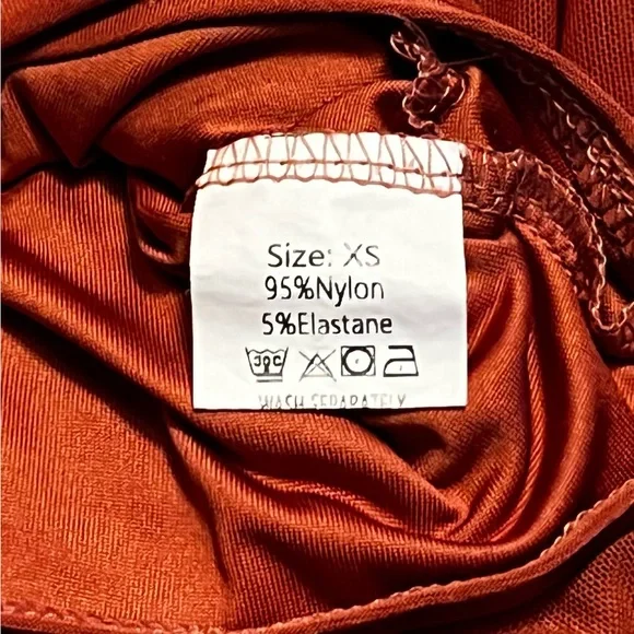 Women’s /Source Unknown Ruffled Burnt Orange Skirt Set Size XS - Picture 5 of 6